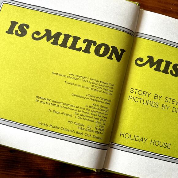 Vintage 1975 Is Milton Missing? Hardcover Book - Picture 3 of 9